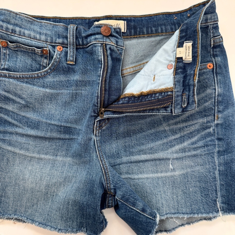Madewell Curvy High-Rise Denim Shorts Blue Canterdale Wash Jeans Sz 27 - Picture 14 of 15